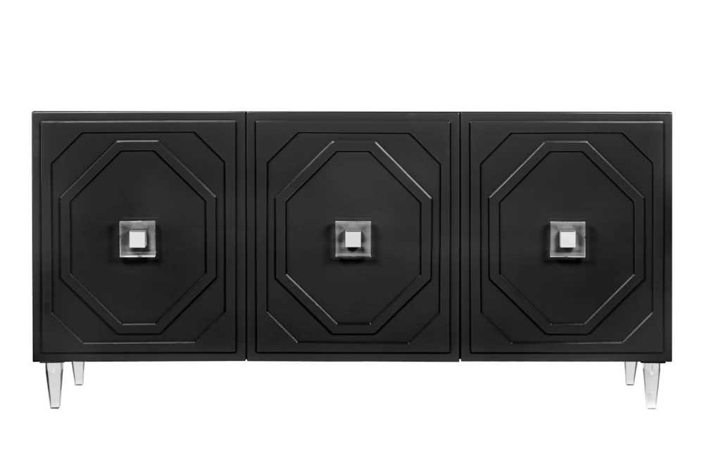 Forte Black Lacquer 65" Sideboard 3 Forte Black Lacquer 65" Sideboard