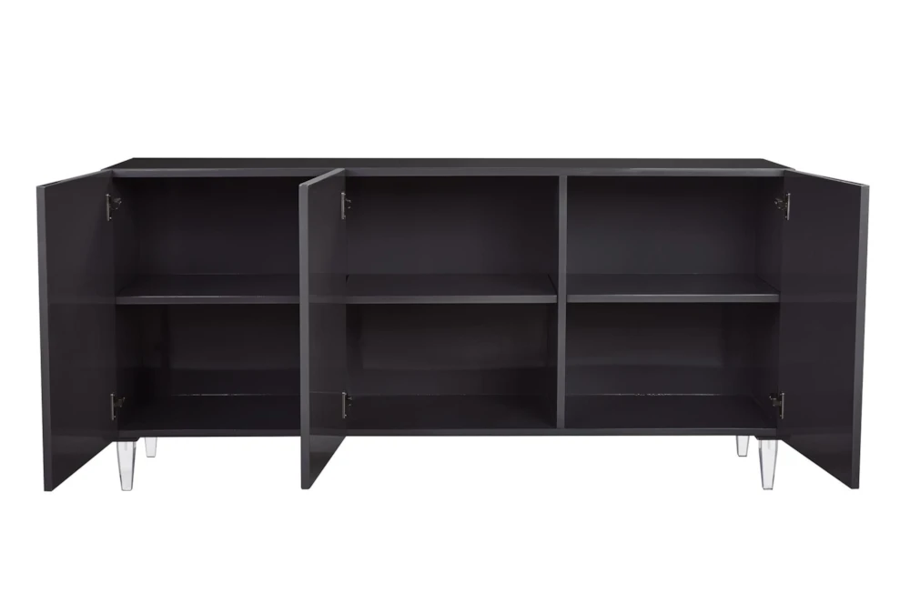 Forte Black Lacquer 65" Sideboard 4 Forte Black Lacquer 65" Sideboard - Image 2