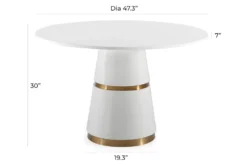 Ardis 47" Round Dining Table -Furniture Store 275922 white mdf dining table detail 49