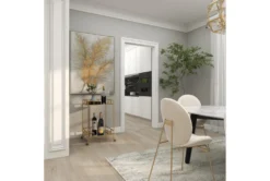 30" Gold + Mirror Bamboo Detail Square Bar Cart -Furniture Store 276401 gold multi media bar cart room 93