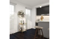 30" Gold + Mirror Bamboo Detail Square Bar Cart -Furniture Store 276401 gold multi media bar cart room 94