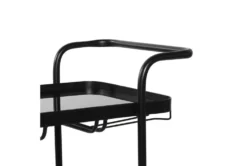 Black Metal + Glass Bar Cart -Furniture Store 276494 black multi media bar cart detail 45