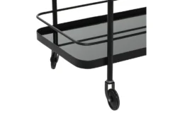 Black Metal + Glass Bar Cart -Furniture Store 276494 black multi media bar cart detail 46