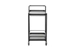 Black Metal + Glass Bar Cart -Furniture Store 276494 black multi media bar cart front 03