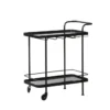 Black Metal + Glass Bar Cart -Furniture Store 276494 black multi media bar cart signature 01