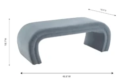 Isla Sea Blue Velvet Bench 12 Isla Sea Blue Velvet Bench -Furniture Store 276598 blue fabric bench detail 45