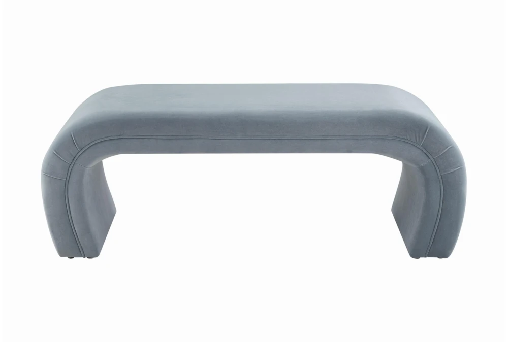 Isla Sea Blue Velvet Bench 4 Isla Sea Blue Velvet Bench - Image 2