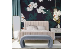 Isla Sea Blue Velvet Bench 14 Isla Sea Blue Velvet Bench -Furniture Store 276598 blue fabric bench room 85