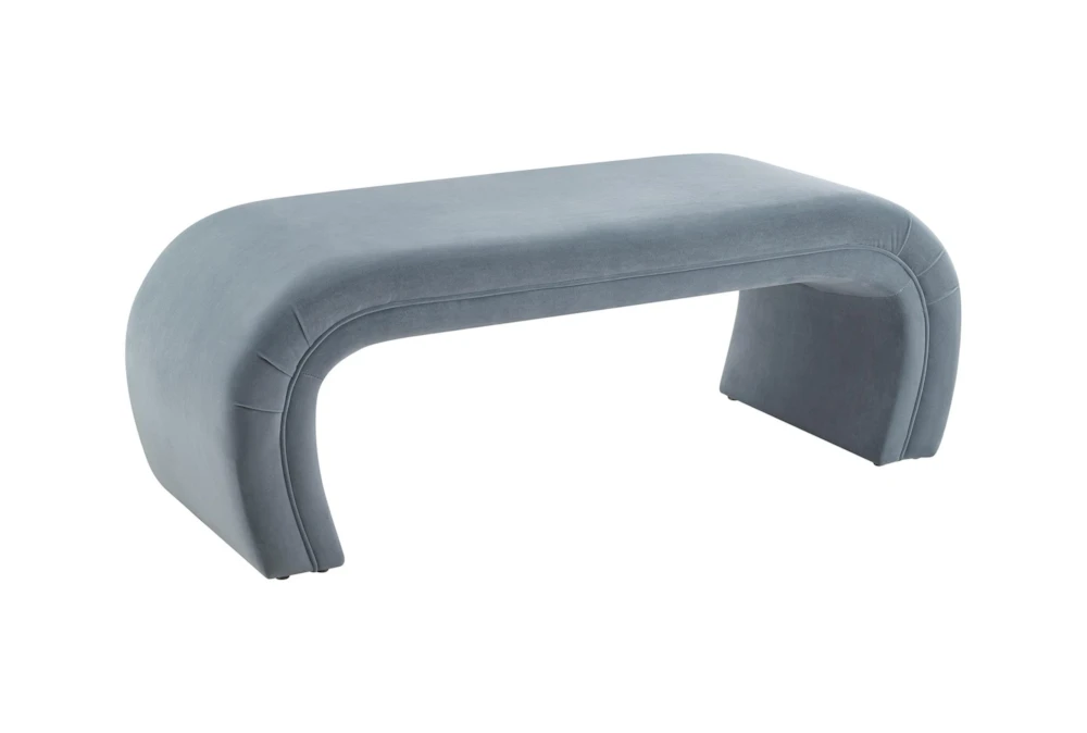 Isla Sea Blue Velvet Bench 3 Isla Sea Blue Velvet Bench