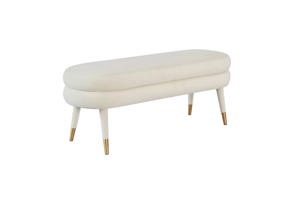 Brigitte Cream Velvet Bench 5 Brigitte Cream Velvet Bench - Image 3