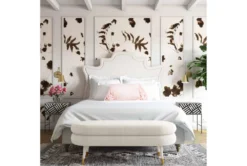 Brigitte Cream Velvet Bench 11 Brigitte Cream Velvet Bench -Furniture Store 276607 white fabric bench room 85