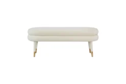 Brigitte Cream Velvet Bench