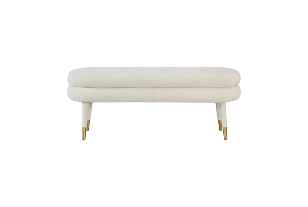 Brigitte Cream Velvet Bench 3 Brigitte Cream Velvet Bench