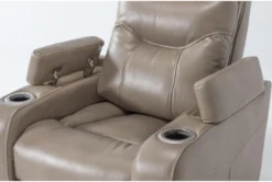 Bronson Linen Home Theater Power Wallaway Recliner With Power Headrest & USB -Furniture Store 276993 beige polyester recliner detail 45