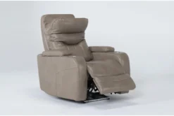 Bronson Linen Home Theater Power Wallaway Recliner With Power Headrest & USB -Furniture Store 276993 beige polyester recliner side 20