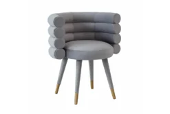 Brigitte Grey Velvet Dining Chair -Furniture Store 277097 grey fabric dining chair signature 01