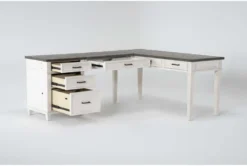 Aberdeen 3 Piece Modular L-Shaped Desk -Furniture Store 277149 white wood desk side 19