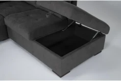 Flinn 103" 2 Piece Convertible Sleeper Sectional With Right Arm Facing Storage Chaise -Furniture Store 277166 grey fabric sectional detail 45