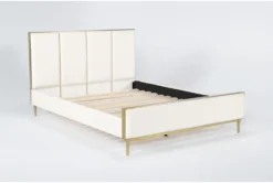 Camila King Upholstered Bed -Furniture Store 277202 beige fabric bed side 19