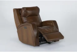 Dallas Power Rocker Recliner With Power Headrest & USB 14 Dallas Power Rocker Recliner With Power Headrest & USB -Furniture Store 277920 beige leather recliner side 20