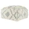 24X24 Gray + Ivory Diamond Fringe Pouf 1 24X24 Gray + Ivory Diamond Fringe Pouf -Furniture Store 278590 blue fabric pouf signature 01