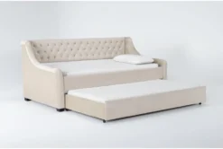 Jemma Twin Daybed With Trundle -Furniture Store 281817 grey fabric daybed side 18