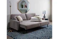 Pascal II Light Gray 91" Queen Convertible Sofa Sleeper -Furniture Store 282573 silver fabric futonconvertible sofa bed room 60