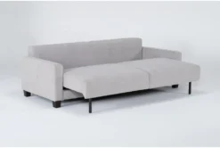 Pascal II Light Gray 91" Queen Convertible Sofa Sleeper -Furniture Store 282573 silver fabric futonconvertible sofa bed side 20