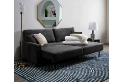 Pascal II Granite 91" Queen Convertible Sofa Sleeper -Furniture Store 282574 grey fabric futonconvertible sofa bed room 61