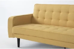 Petula II Mustard 85" Convertible Sofa Bed -Furniture Store 282575 yellow fabric futonconvertible sofa bed detail 44