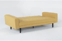 Petula II Mustard 85" Convertible Sofa Bed -Furniture Store 282575 yellow fabric futonconvertible sofa bed side 20