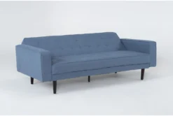 Petula II Blue 85" Convertible Sofa Bed -Furniture Store 282576 blue fabric futonconvertible sofa bed side 19 1