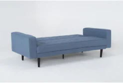 Petula II Blue 85" Convertible Sofa Bed -Furniture Store 282576 blue fabric futonconvertible sofa bed side 20 1