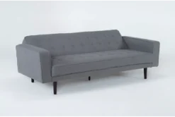 Petula II Slate 85" Convertible Sofa Bed -Furniture Store 282577 grey fabric futonconvertible sofa bed v2 side 47