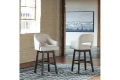 Remy White Upholstered Swivel 31" Bar Stool Set Of 2 -Furniture Store 282633 white multi media bar stool room 85
