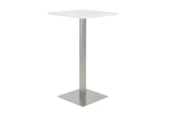 Rascoe Matte White 24" Bar Table With Brushed Stainless Steel Base -Furniture Store 282808 white mdf bistropub table detail 45