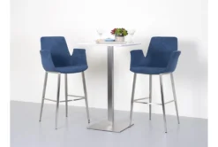 Rascoe Matte White 24" Bar Table With Brushed Stainless Steel Base -Furniture Store 282808 white mdf bistropub table detail 49