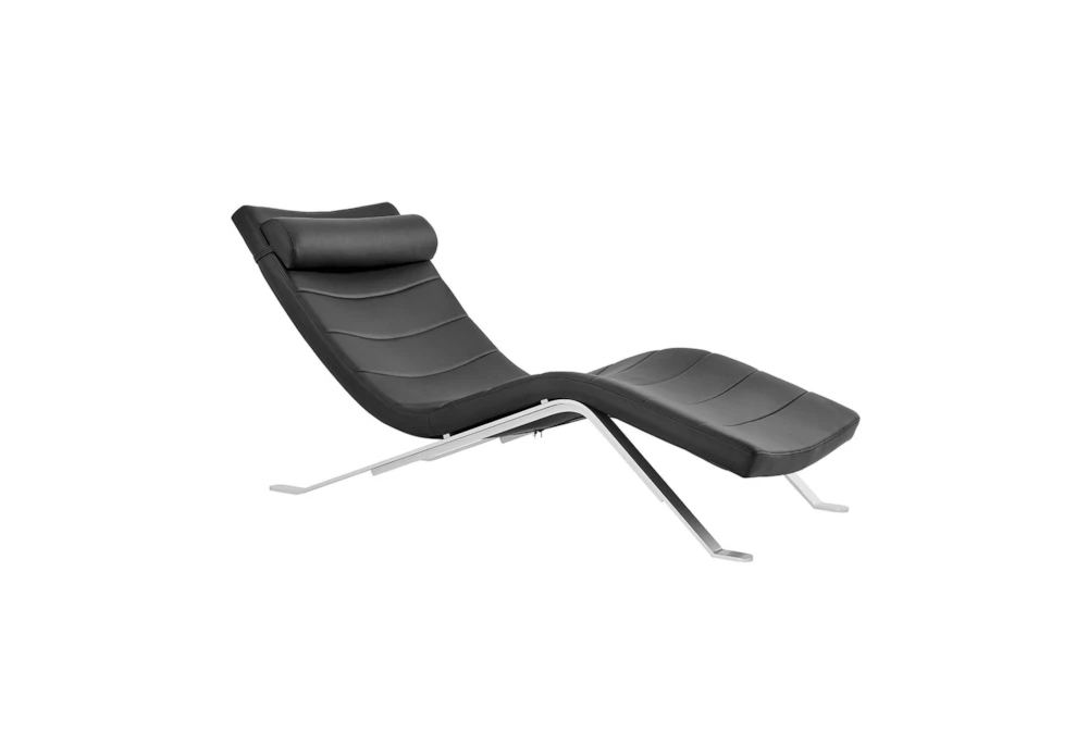 Zangari Black Chaise Lounge With Silver Base 4 Zangari Black Chaise Lounge With Silver Base - Image 2