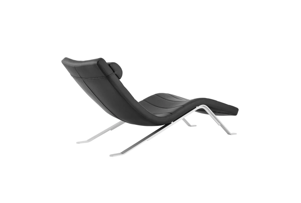 Zangari Black Chaise Lounge With Silver Base 5 Zangari Black Chaise Lounge With Silver Base - Image 3