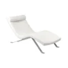 Zangari White Chaise Lounge With Silver Base -Furniture Store 282835 white leather chaise signature 01