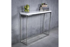 Riley White 35" Console Table With Polished Stainless Steel Base -Furniture Store 282844 white mdf sofa table detail 46