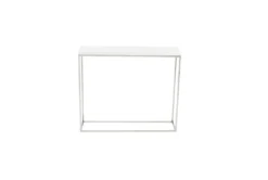 Riley White 35" Console Table With Polished Stainless Steel Base