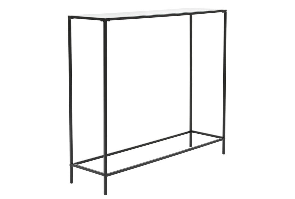 Zola Glass 36" Console Table With Black Base 4 Zola Glass 36" Console Table With Black Base - Image 2