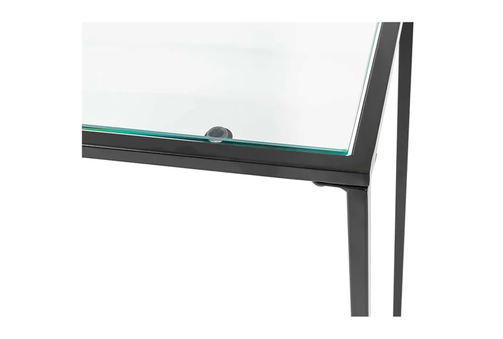 Zola Glass 36" Console Table With Black Base 6 Zola Glass 36" Console Table With Black Base - Image 4