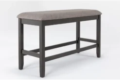 Westshore Grey 42" Counter Bench -Furniture Store 283070 grey wood dining bench side 03