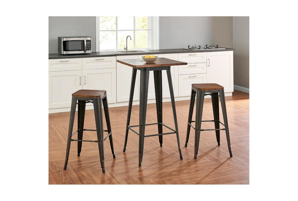 Weisman Antique Black And Walnut 41" Bar Table 7 Weisman Antique Black And Walnut 41" Bar Table - Image 5