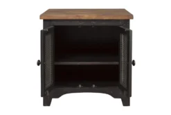Delburne Storage End Table -Furniture Store 283467 black wood end table detail 44