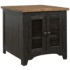 Delburne Storage End Table -Furniture Store 283467 black wood end table signature 01