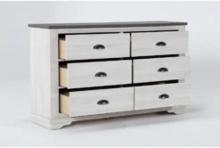 Cora 6 Drawer White Dresser -Furniture Store 283658 white mdf dresser side 19