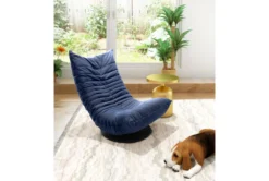 Blue Low Swivel Gaming Chair -Furniture Store 283829 blue polyester accent chair room 86